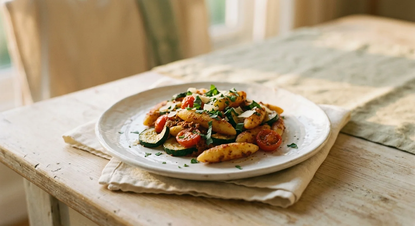 Schupfnudel Skillet with Courgette and Tomatoes
