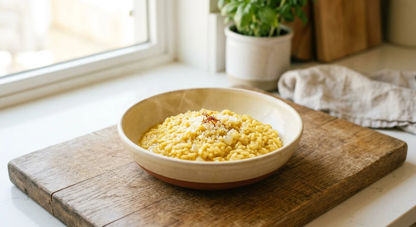 Speedy Saffron Risotto with Pecorino