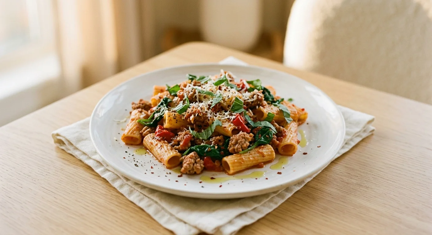 Rustic One-Pot Spicy Sausage and Rigatoni