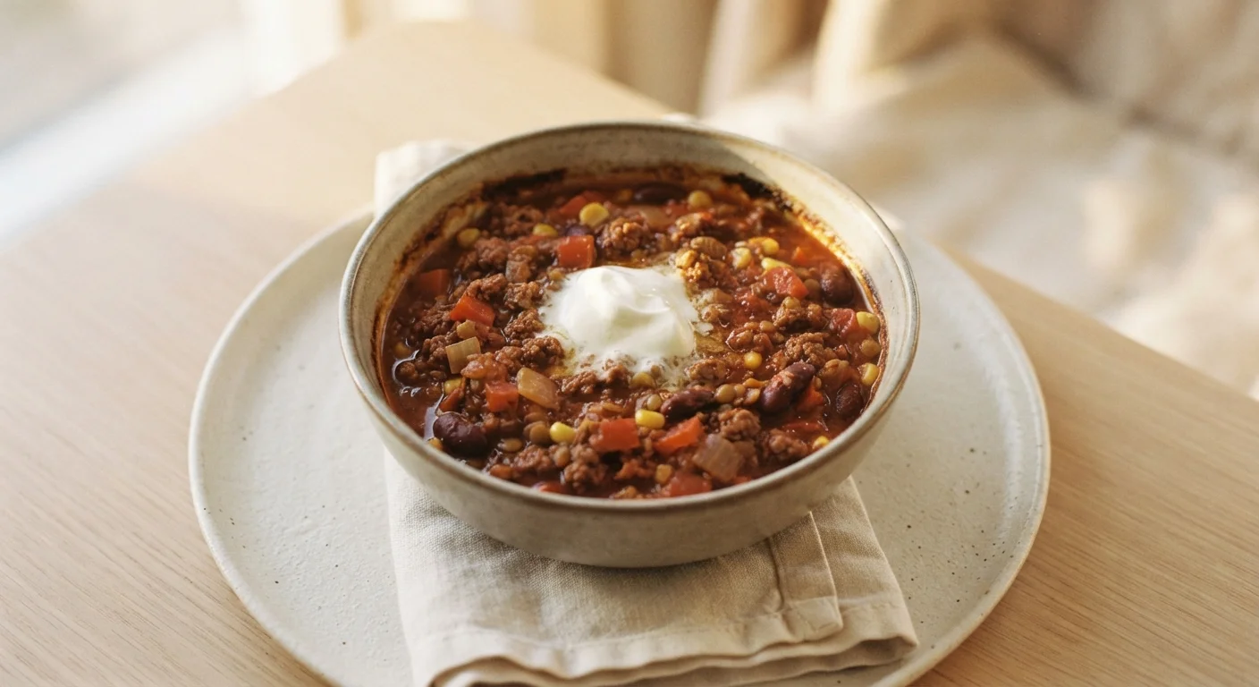Chili con Carne with Crème Fraîche