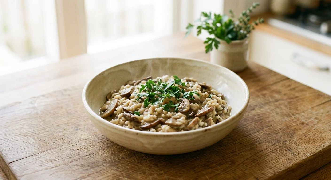 Speedy Pressure Cooker Mushroom Risotto