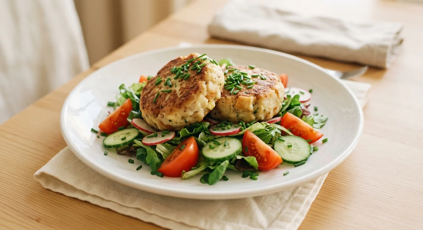 Cheese Dumplings on Mixed Salad